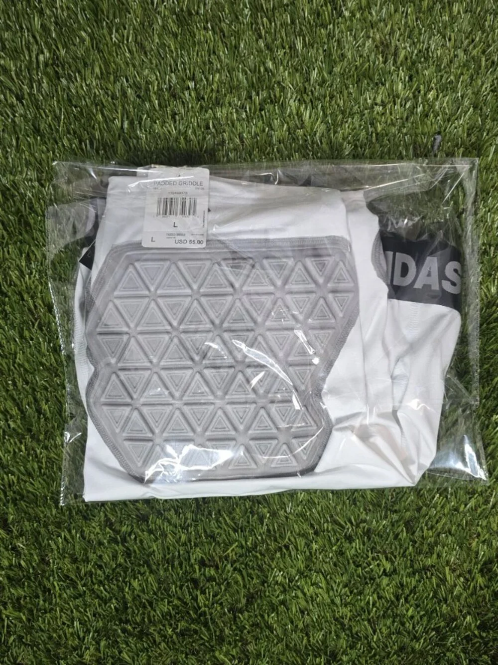 adidas Men's Padded 5-Pad Soft Pad Football Girdle White Black IP9106 Sz (L-XL)